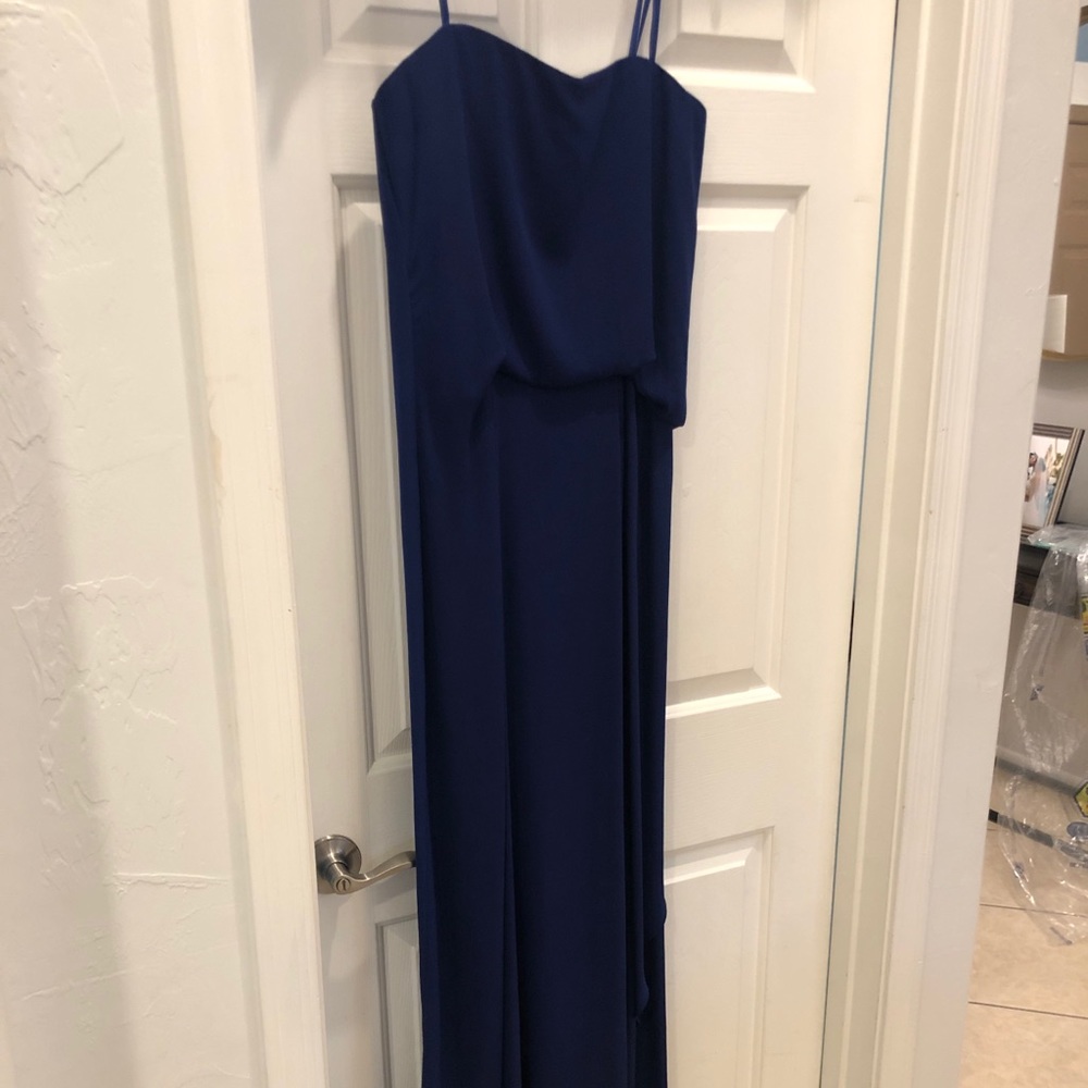 Blue BCBG strapless flowy dress
